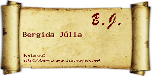 Bergida Júlia névjegykártya